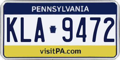PA license plate KLA9472