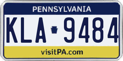 PA license plate KLA9484