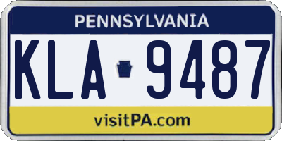 PA license plate KLA9487