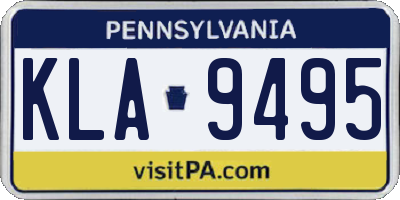 PA license plate KLA9495