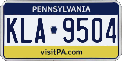 PA license plate KLA9504