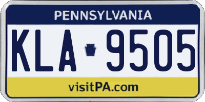 PA license plate KLA9505