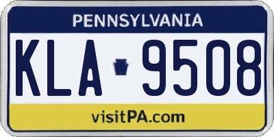 PA license plate KLA9508