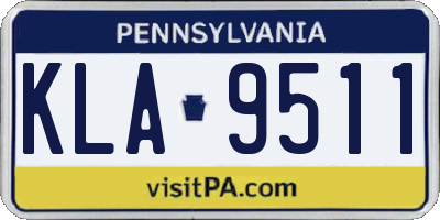 PA license plate KLA9511