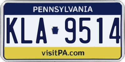 PA license plate KLA9514