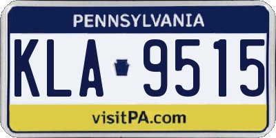 PA license plate KLA9515