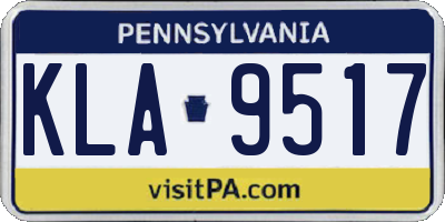 PA license plate KLA9517