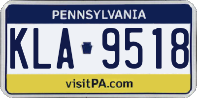 PA license plate KLA9518