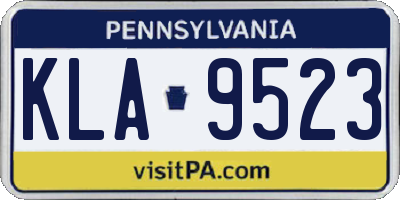 PA license plate KLA9523