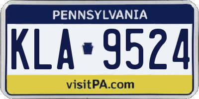 PA license plate KLA9524