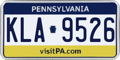 PA license plate KLA9526