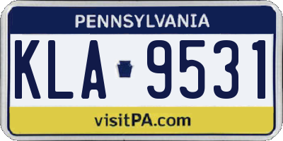 PA license plate KLA9531