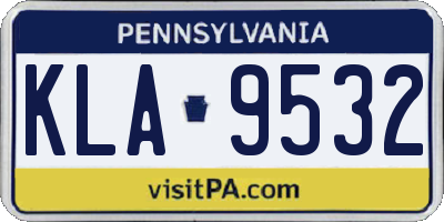PA license plate KLA9532