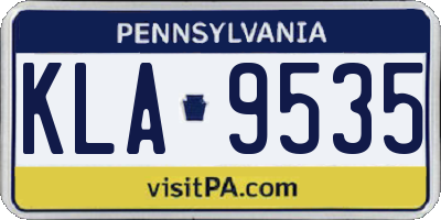 PA license plate KLA9535