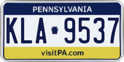 PA license plate KLA9537