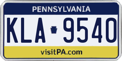 PA license plate KLA9540