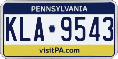 PA license plate KLA9543