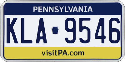 PA license plate KLA9546