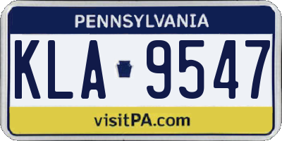 PA license plate KLA9547