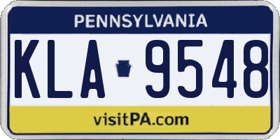 PA license plate KLA9548