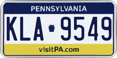 PA license plate KLA9549
