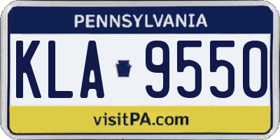 PA license plate KLA9550