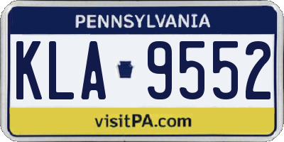 PA license plate KLA9552