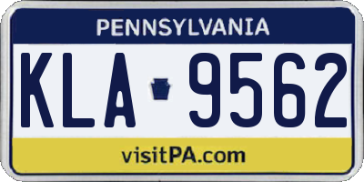 PA license plate KLA9562
