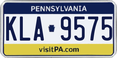 PA license plate KLA9575