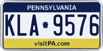 PA license plate KLA9576