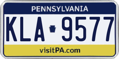 PA license plate KLA9577