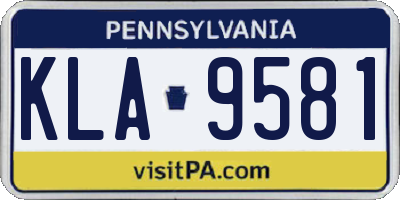PA license plate KLA9581