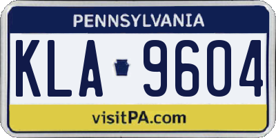 PA license plate KLA9604