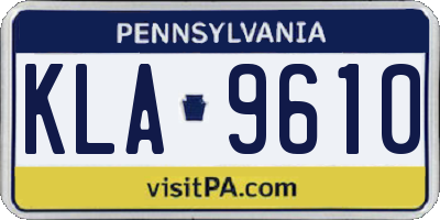 PA license plate KLA9610