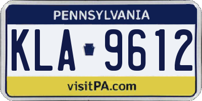 PA license plate KLA9612