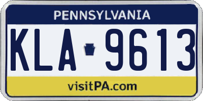 PA license plate KLA9613