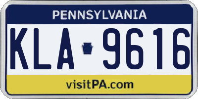 PA license plate KLA9616