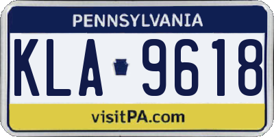 PA license plate KLA9618