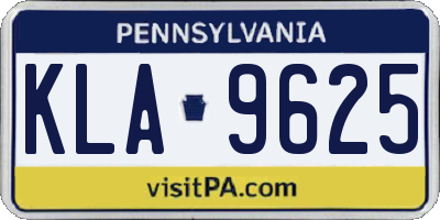 PA license plate KLA9625