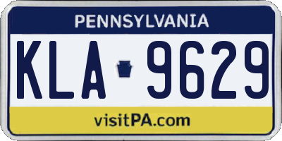 PA license plate KLA9629