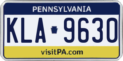 PA license plate KLA9630