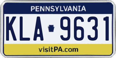 PA license plate KLA9631