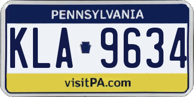 PA license plate KLA9634