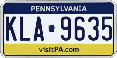 PA license plate KLA9635