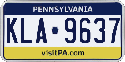 PA license plate KLA9637