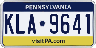 PA license plate KLA9641