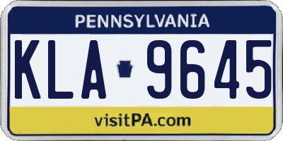 PA license plate KLA9645