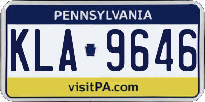 PA license plate KLA9646