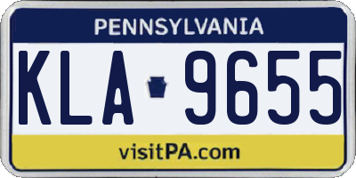 PA license plate KLA9655