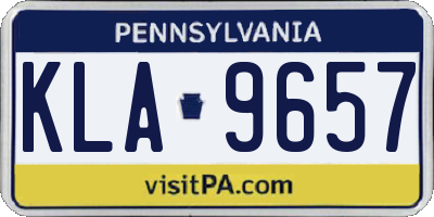 PA license plate KLA9657